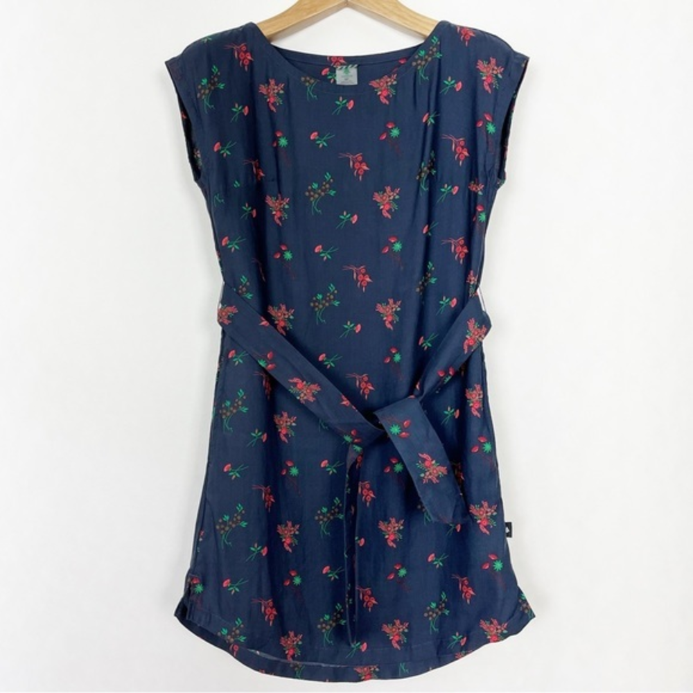 Woods Lunette Woven Dress Prairie Blue 100% Lyocell Size Small‎ Cottagecore